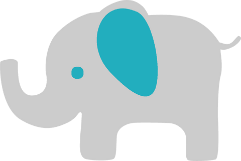 cute gray elephant illustration with blue accents on transparent background - Download Free Stock Videos Pikwizard.com