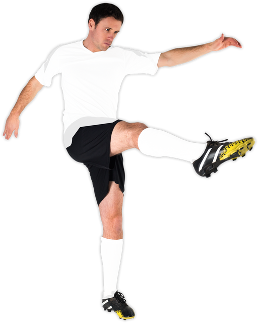 Transparent Football Player Kicking Ball Action Focused Sport - Download Free Stock Videos Pikwizard.com