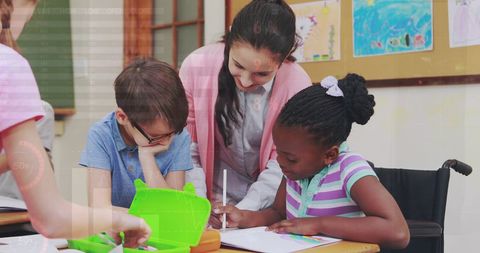 Inclusive Classroom with Teacher and Diverse Students Collaborating - Download Free Stock Images Pikwizard.com