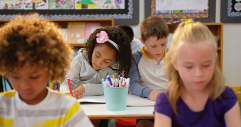 Diverse Group of Focused Students in Classroom - Download Free Stock Images Pikwizard.com