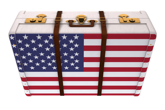 Suitcase with American Flag on Transparent Background Travel Illustration - Download Free Stock Videos Pikwizard.com