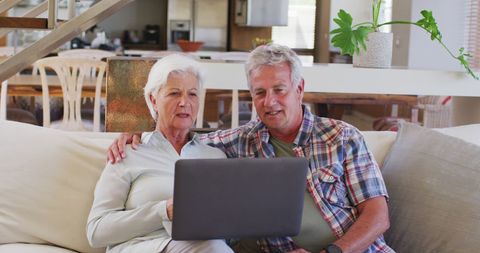 Seniors Video Chatting on Laptop at Home - Download Free Stock Images Pikwizard.com