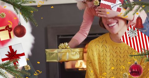 Festive Christmas Surprise Amid Seasonal Decor