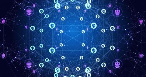 Digital Network with AI and Human Interaction Elements - Download Free Stock Images Pikwizard.com
