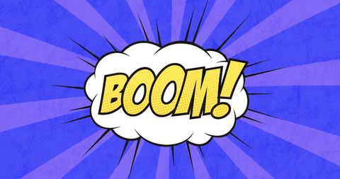 Retro comic speech bubble with bold boom text