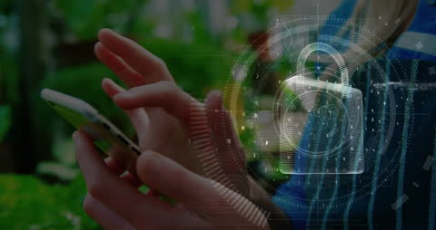 Digital Security Concept with Smartphone and Padlock