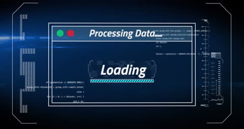 Futuristic Screen with Data Processing Animation