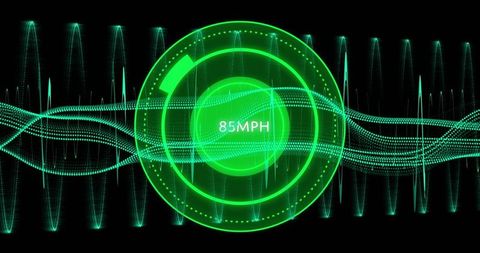 Digital Speedometer Interface with Dynamic Data Waves