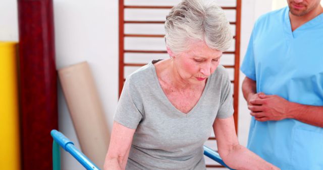 Senior Woman Doing Physical Therapy with Guidance from Healthcare Professional - Download Free Stock Images Pikwizard.com