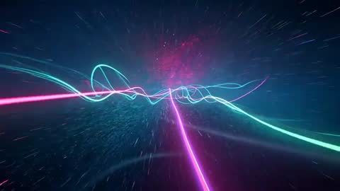 Mesmerizing Neon Light Ribbons Propel Through Cosmic Tunnel