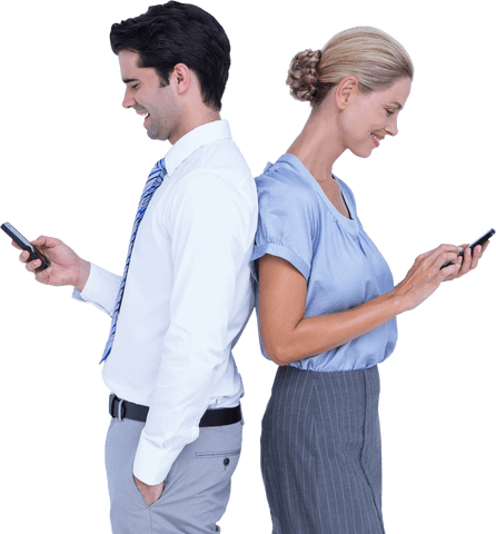 transparent professional pair back to back using smartphones - Download Free Stock Videos Pikwizard.com