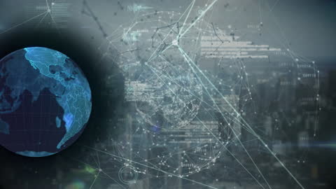 Futuristic Digital Network with Globe Concept