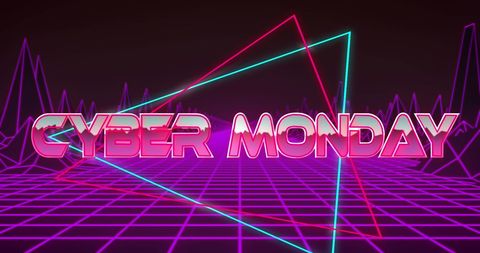 cyber monday digital sale 3d neon graphics - Download Free Stock Images Pikwizard.com