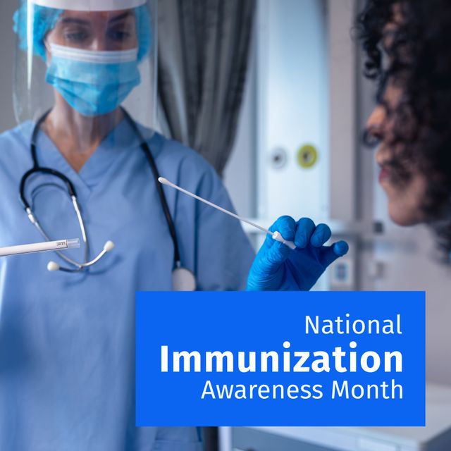 National Immunization Awareness Month with Healthcare Professional - Download Free Stock Templates Pikwizard.com