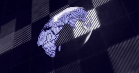 Digital Data Processing with Globe on Black Background - Download Free Stock Images Pikwizard.com