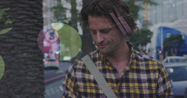 Young Man with VR Headset in Urban Environment - Download Free Stock Images Pikwizard.com