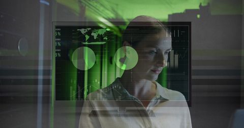 Digital Interface and Data Analysis in Server Room - Download Free Stock Images Pikwizard.com