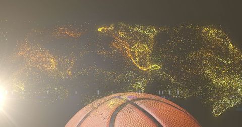 Glowing Gold Particles with Basketball - Download Free Stock Images Pikwizard.com