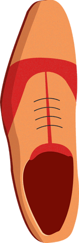 Transparent Top-Down Visual of Elegant Tan Men's Oxford Shoe