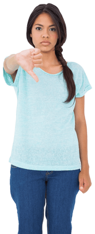 transparent woman giving thumbs down with serious expression - Download Free Stock Videos Pikwizard.com