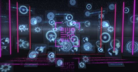 Neon QR Code with Holographic Data Interface Design - Download Free Stock Images Pikwizard.com