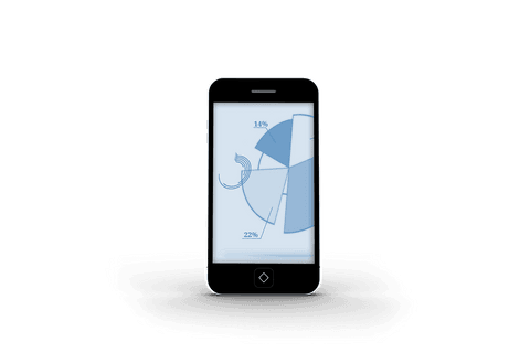 transparent smartphone displaying informative pie chart - Download Free Stock Videos Pikwizard.com