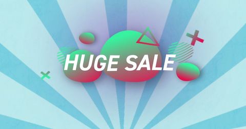 Colorful Abstract Huge Sale Banner with Dynamic Shapes - Download Free Stock Images Pikwizard.com