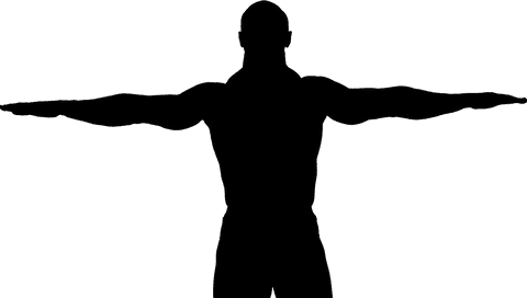 Man exercising silhouette on transparent background for sports designs