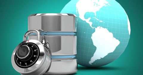 Secure Database Storage with Global Connectivity Concept - Download Free Stock Images Pikwizard.com