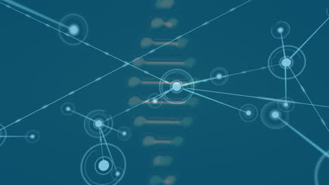 Digital Connection Network with Icons on Green Background