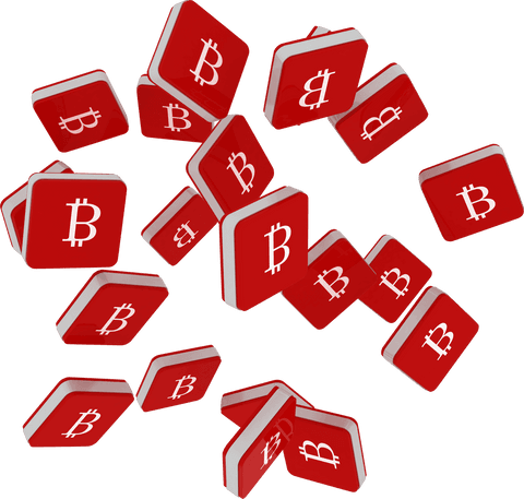 Bitcoin Symbols on Floating Red Squares Transparent Background - Download Free Stock Videos Pikwizard.com