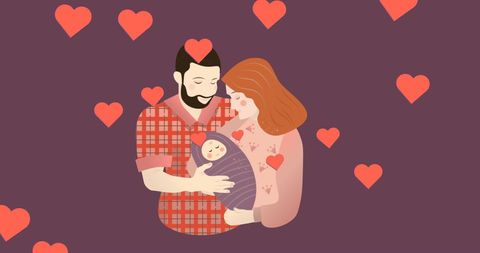 Loving Family Embracing with Colorful Background - Download Free Stock Images Pikwizard.com