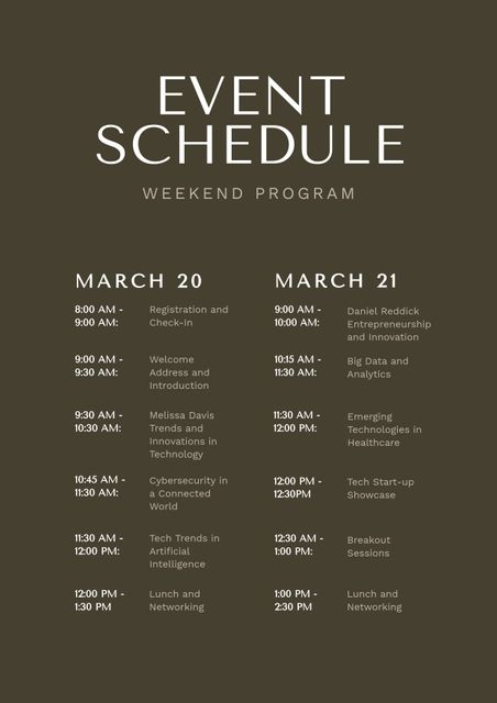 Weekend Program Event Schedule with Workshops and Networking - Download Free Stock Videos Pikwizard.com