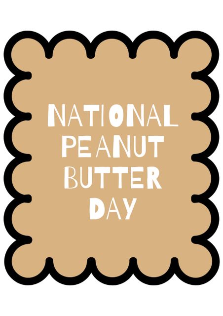 Composition of national peanut butter day text over beige background. National peanut butter day and celebration concept digitally generated image.