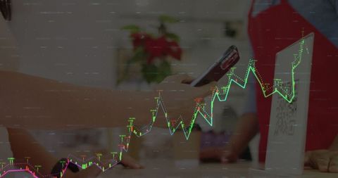 Contactless payment with smartphone financial data overlay