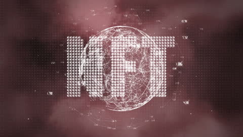 Futuristic Digital Network with NFT Concept Art