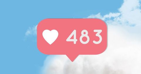 Social Media Like Notification Over Cloudy Sky