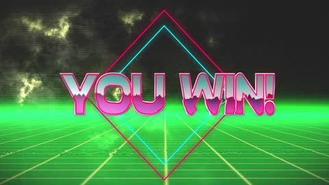 Futuristic 'You Win!' Animation with Neon Geometric Shapes