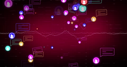 Futuristic Social Media and Data Interaction Graphics