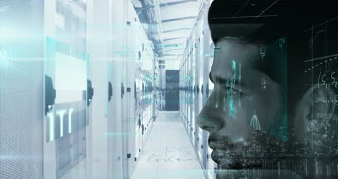 Modern Business Technology Interface with Overlay Elements