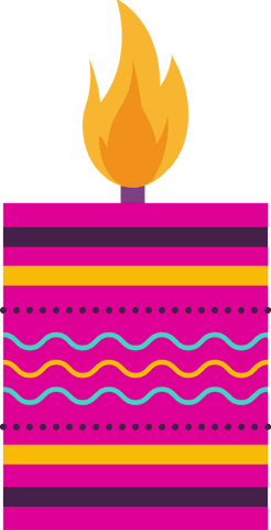 Decorative candle on transparent background for festive celebrations