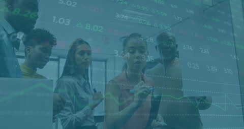 Diverse Business Team Engaged in Financial Analysis Planning