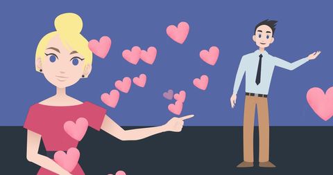Digital Presentation with Hearts and Professionals - Download Free Stock Images Pikwizard.com