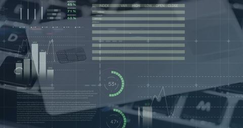 Digital Interface Displaying Financial and Statistical Data Analytics - Download Free Stock Images Pikwizard.com