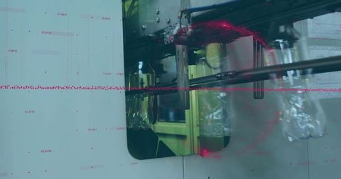 Conveying pet bottles through automated filling machine with metal nozzles on high-speed packaging l