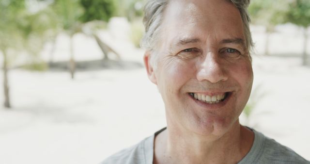 Smiling Older Man Enjoying Outdoor Summer Day - Download Free Stock Images Pikwizard.com