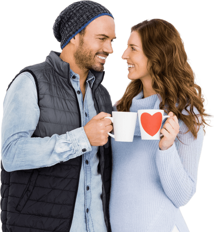 transparent love story: happy couple with heart mug - Download Free Stock Videos Pikwizard.com