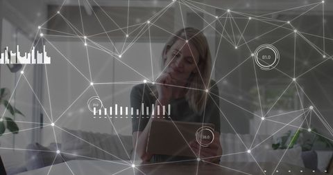 businesswoman analyzing data on digital connections network - Download Free Stock Images Pikwizard.com