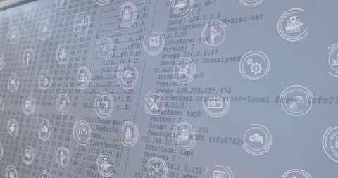 Digital Icons Overlaid on Data Processing Interface - Download Free Stock Images Pikwizard.com