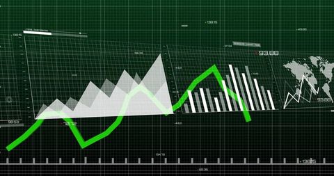 Futuristic data visualization with global analytics interface
